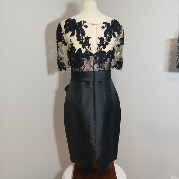 Badgley Mischka Black Midi Dress with Elegant Silhouette - Picture 4 of 16